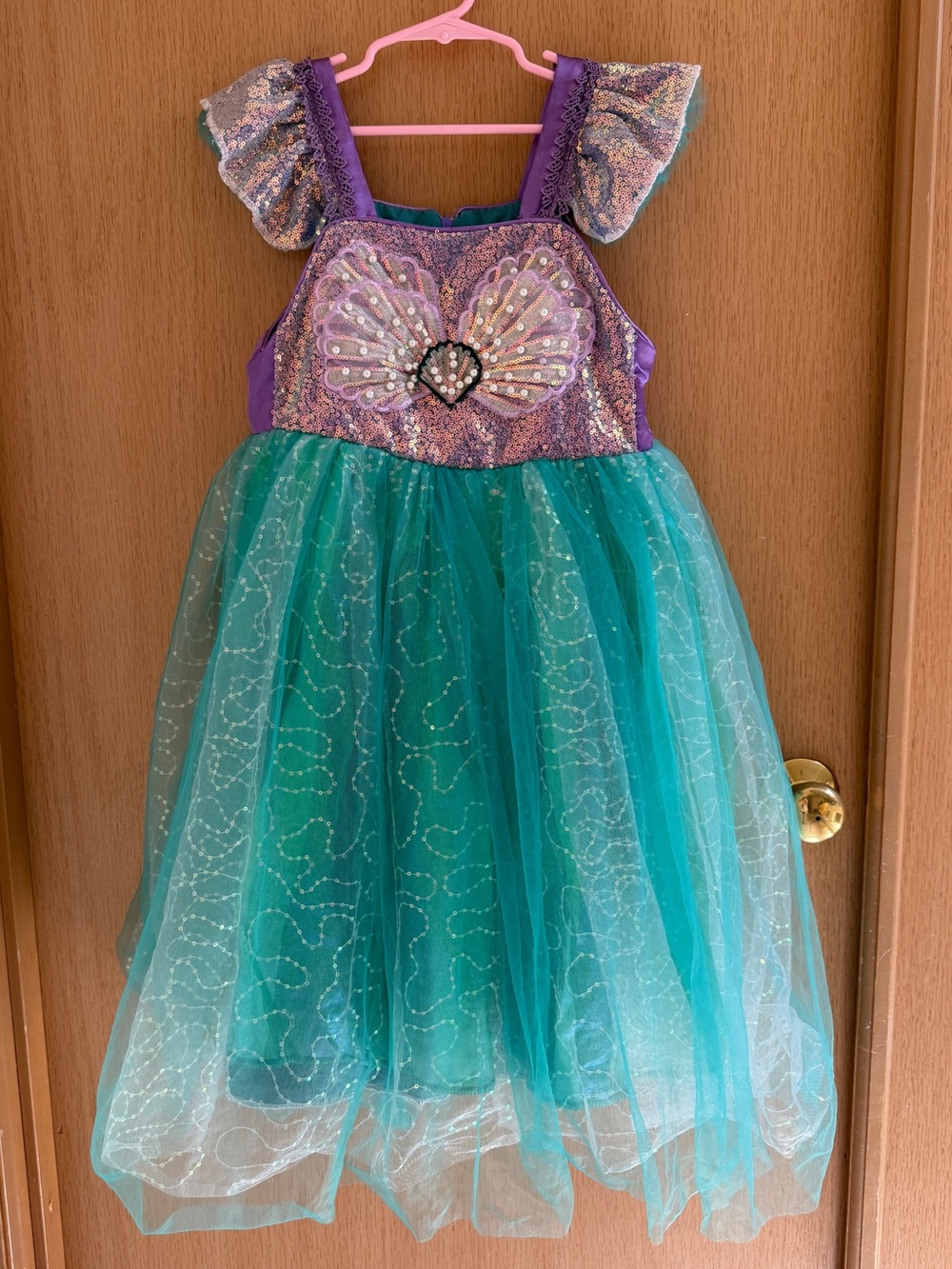 Purple & Teal Mermaid Princess Costume for Kids 8Y